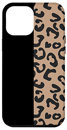 iPhone 12 Pro Max Cheetah Leopard Patterns Tan Brown Case Cat Half Black Case