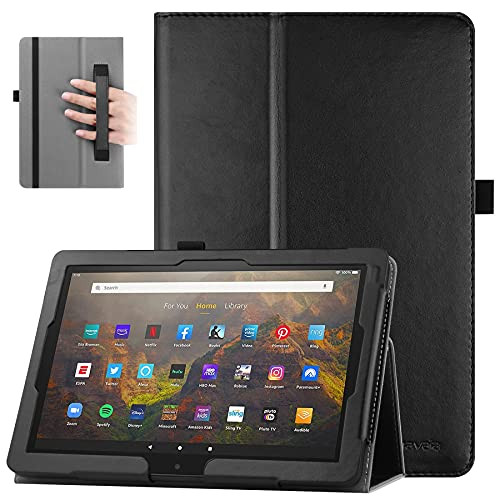 Famavala Folio Case Cover for 10.1" All-New Fire HD 10 / Fire HD 10 Plus Tablet [11th Generation, 2021 Release- -Black-