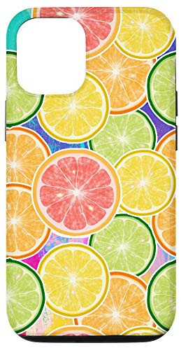 iPhone 12/12 Pro Tropical Pattern Gift Mandarin Orange Colorful Citrus Fruit Case