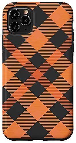 iPhone 11 Pro Max Halloween Orange Plaid Pumpkin Fall Autumn Pumpkins Gift Case