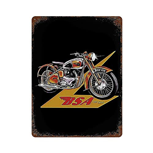 Vintage BSA Poster Tin Sign Vintage Metal Pub Club Cafe bar Home Wall Art Decoration Poster Retro 15.7"x11.8"