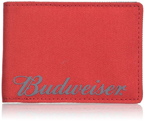 Budweiser by Buxton Men's Imprint Front Pocket Slimfold Accessory, red, N/A