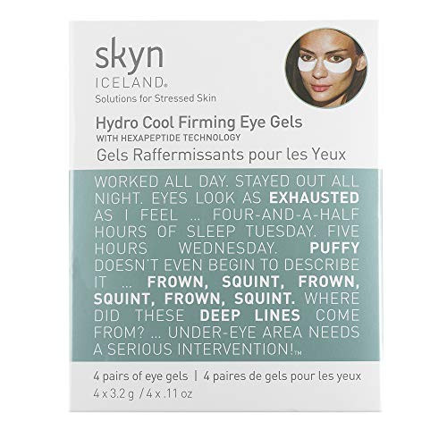 skyn ICELAND Hydro Cool Firming Eye Gels: Under-Eye Gel Patches to Firm, Tone and De-Puff Under-Eye Skin, 4 Pairs