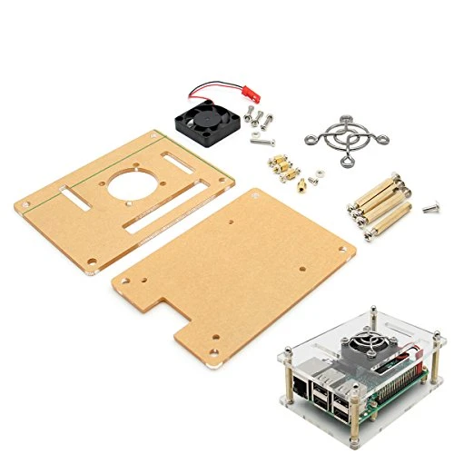 Davitu Module Board Raspberry Pi  and  Orange Pi - V34 Acrylic Case Pi Fan For Raspberry Pi 3 Model B / 2B / B plus