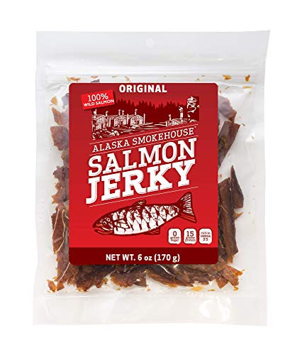 Alaska Smokehouse Smoked Salmon Jerky, Bag, Original, 6 Oz