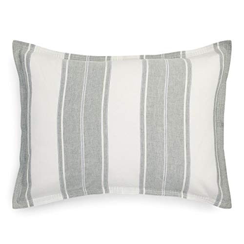 RALPH LAUREN Standard Striped Pillow Sham Oakview White and Green Made in Portugal