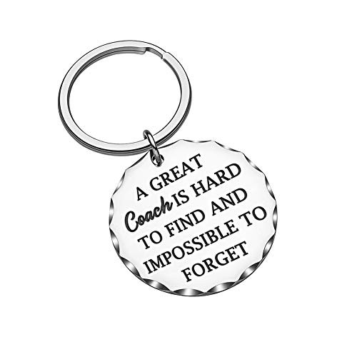 Coach Keychain Sports Best Gifts for Basketball Baseball Football Swimming Soccer Coach A Great Coach is Hard to Find and Impossible to Forget Personalized Key Chain Ring Charm Jewelry for Men