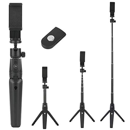 Acouto Bluetooth Tripod with Remote,2 in 1 Selfie Stick Tripod Stand with Remote Control for Android for iOS Mobile Phone