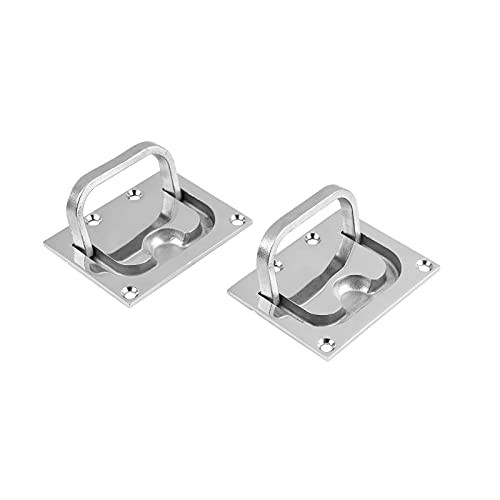 Yuroochii 2pcs Boat Hatch Handle Flush Ring Pull Lift?Marine Grade 316 Stainless Steel Boat Handles Ring Flush Cabinet Pull for Deck Hatch, Home Furniture Recessed Pull Handle