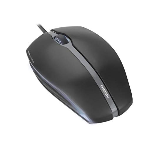 Cherry CHERRY GENTIX Corded Optical Illuminated Mouse - Corded - Illuminated - Symmetrical Design  Black -JM-0300-