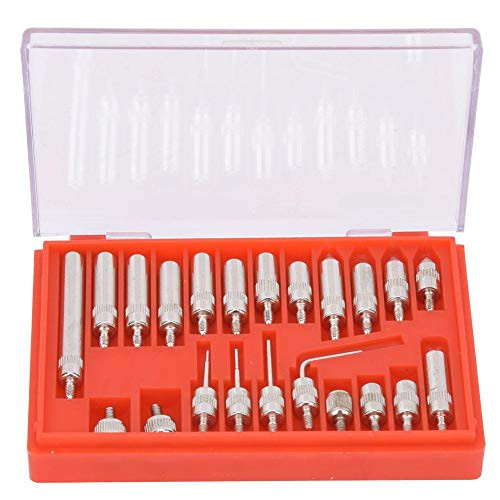 Dial Indicator Point Tip Set, 22 Pcs Pointed Tip Dial Gauge Indicator Replacement Measuring Point Tip Set with Case