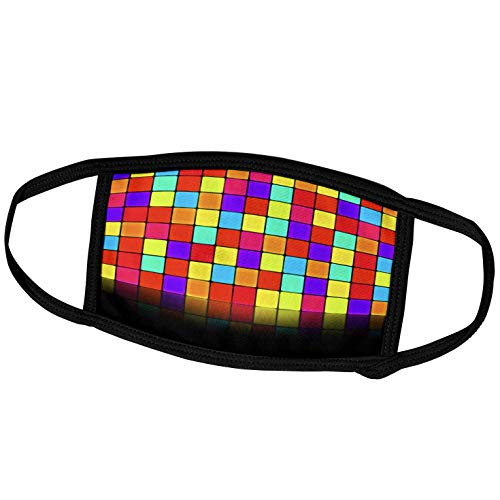 3dRose Colorful Squares Wall with Mirrored Effect Floor - Face Covers -fc-213813-1-