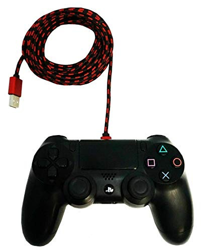2 Pcs of Micro USB Fast Charging Cable 6 Ft, Compatible with Playstation 4 PS4 Console Dual Shock 4 Controller Red Black