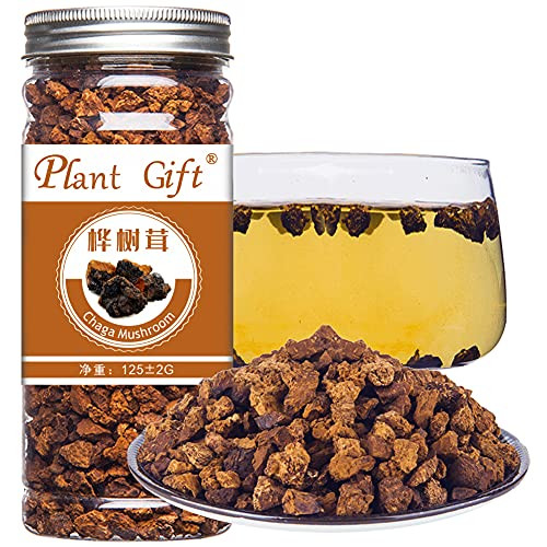 PlantGift Raw Organic Wild Chaga Mushroom Tea Chunks 125G/4.4oz ???/??? 100 percent Natural Hand-Harvested Chaga Superfood, Inonotus obliquus