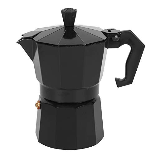 Stovetop Espresso Maker Moka Pot, 300ml 6?Cup Stove Top Coffee Maker Moka Italian Espresso Greca Coffee Brewer Percolator-Black-