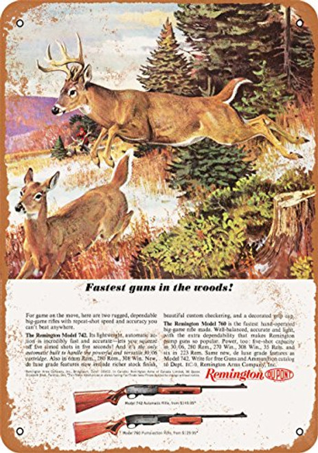 Wall-Color 7 x 10 Metal Sign - 1964 Remington Rifles - Vintage Look