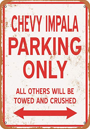 Wall-Color 7 x 10 Metal Sign - Chevy Impala Parking ONLY - Vintage Look