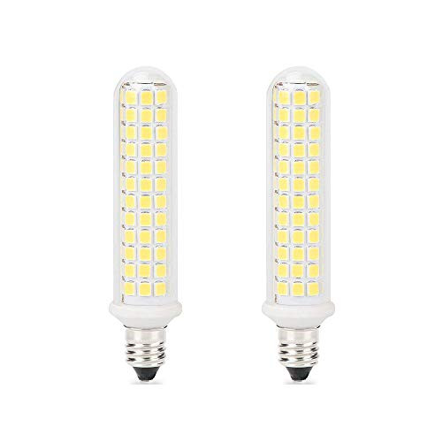 E11 Led Bulbs Dimmable, 10W(100W Ceiling Fan Halogen Bulb Equivalent), 100W Halogen Bulbs Replacement, JD E11 Mini Candelabra Base, Dayligh White 6000K, T3 T4 Led Bulbs for Chandeliers, Pack of 2