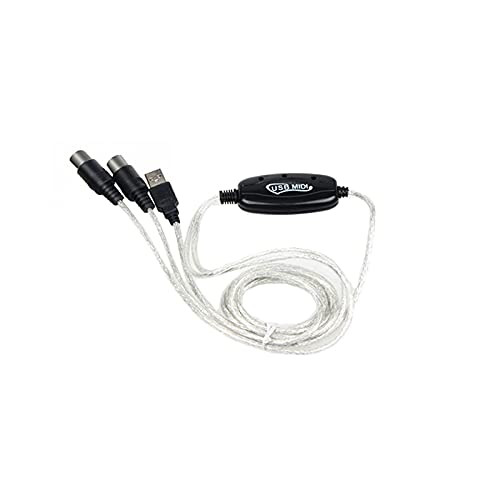 Midi to USB Cable, MIDI to USB in-Out Interface Cable Adapter for Keyboard Electronic Drum Music Converter PC to Music Keyboard Cord Midi to USB Cable, MIDI to USB in-Out Interface Cable Adapter for Keyboard Electronic Drum Music Converter PC to Music Keyboard Cord
