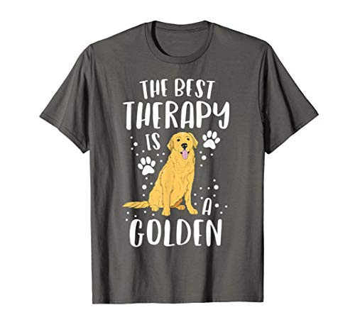 The Best Therapy Is A Golden Retriever Dog Puppy Mom Mama T-Shirt