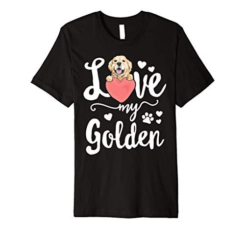 Love My Golden Retriever Dog Mama Mom Mother Adoption Premium T-Shirt