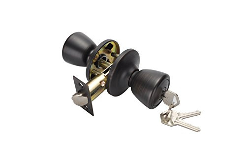 Lock for Exterior Door,Oil Rubbed Bronze Door Knobs? Tulip Style Keyed Entry Door Knob Lock with Keys Oil Rubbed Bronze Finish,Oil Rubbed Bronze Finish Entry