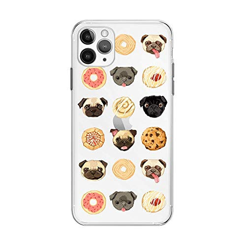 FancyCase Compatible with iPhone 12 Mini -5.4 inch--Animal Pattern Style Soft Silicone Protective Transparent iPhone 12 Mini Case -Donut Dogs-
