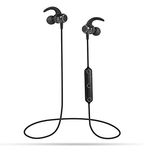 Kedea M2 Metal Wireless Headphones Bluetooth Headsets Sport in-Ear Sweatproof Earphones with Mic (Super Sound Quality, IPX6, Bluetooth 4.1, aptx, 9 Hours Play Time) (BL)