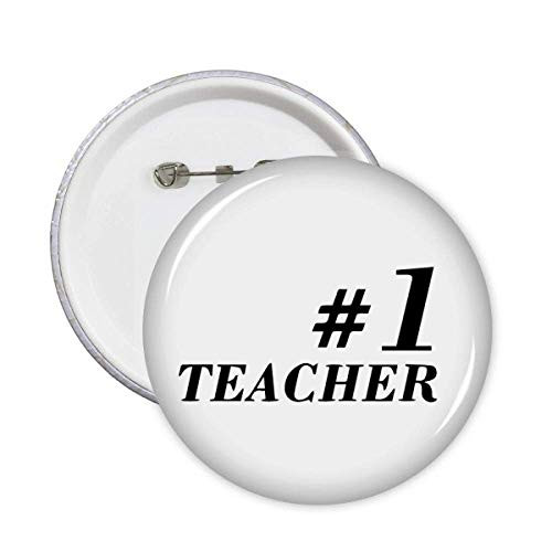 Number.1 Teacher Student Quote Pins Badge Button Emblem Accessory Decoration 5pcs