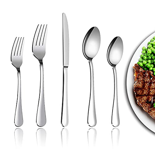 20-Piece Silverware Flatware Cutlery Set, Stainless Steel Utensils Service for 4, Include Knife/Fork/Spoon, Mirror Polished , Dishwasher Safe