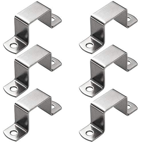 jinyatu U Shaped Connector Bracket Heavy Duty Bar Security Holder Bracket for Bar Holder Strut Channel Door Closed 12 Pieces -M-