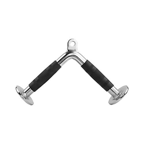Double D Row Handle Cable Machine Attachment for Gym, V Bar Cable Attachment Non Slip Handle  and  360 Steel Swivel