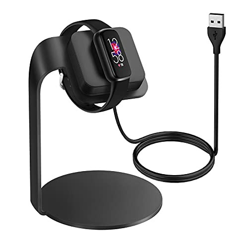 Compatible with Fitbit Luxe Charger, Lamshaw Charging Cable Dock Charger Dock Charger Stand Station Base Cradle Compatible with Luxe Fitness -Black-