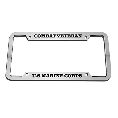 Speedy Pros Combat Veteran U.S.Marine Corps Zinc Metal License Plate Frame Car Auto Tag Holder Chrome 4 Holes Speedy Pros Combat Veteran U.S.Marine Corps Zinc Metal License Plate Frame Car Auto Tag Holder Chrome 4 Holes