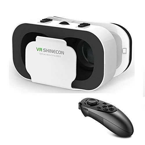 VR Shinecon Headset with Remote Controller, 3D Glasses Virtual Reality Headset for VR Games  and  3D Movies, Eye Care System for iPhone and Android Smartphones