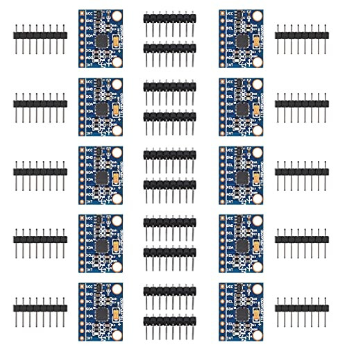 ACEIRMC 10pcs GY-521 MPU-6050 MPU6050 3 Axis Accelerometer Gyroscope Module 6 DOF 6-axis Accelerometer Gyroscope Sensor Module 16 Bit AD Converter Data Output IIC I2C for Arduino