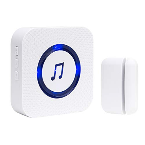 SanJie Wireless Door Open Chime Entry Alert Door Entry Alarm for Business Home Store 52 Ringtones 4 Volume Level 1 Receiver 1 Window Sensor