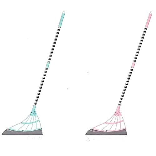 Multifunction Magic Broom Wiper Squeeze Silicone Mop, Magic Broom Sweeping The Floor Bathroom Sweeping Water, 2-in-1indoor Silicone Broom Wiper, Remove Dirt and Hair Remover, Glass Wiper