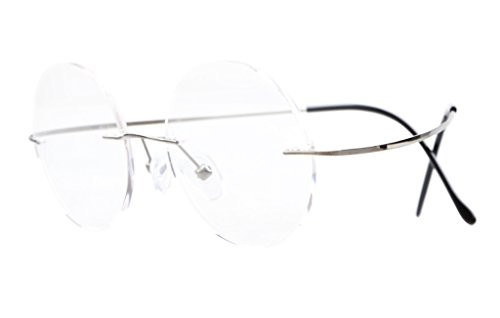 Eyekepper Titanium Rimless Round Eyeglasses 43mm Circle Optical Frame Gunmetal