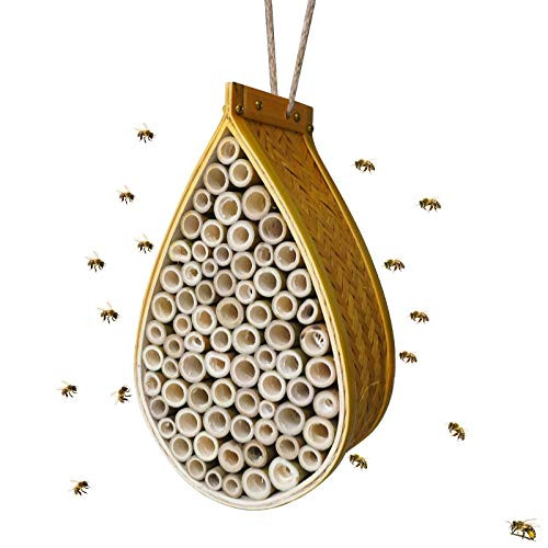Mason Bee House Refillable Nesting Box Handmade Natural Bamboo Bee Hive Attracts Peaceful Bee Pollinators Mason Bee House Refillable Nesting Box Handmade Natural Bamboo Bee Hive Attracts Peaceful Bee Pollinators