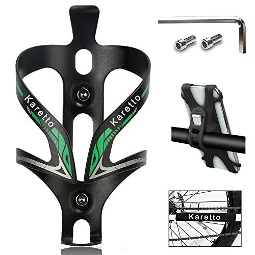 Karetto Bike Water Bottle Holder Lightweight Bicycle Alloy Aluminum Bicycle Water Bottle Cages, Road, Mountain Bicycle Water Bottle Cage -Green- Karetto Bike Water Bottle Holder Lightweight Bicycle Alloy Aluminum Bicycle Water Bottle Cages, Road, Mountain Bicycle Water Bottle Cage -Green-
