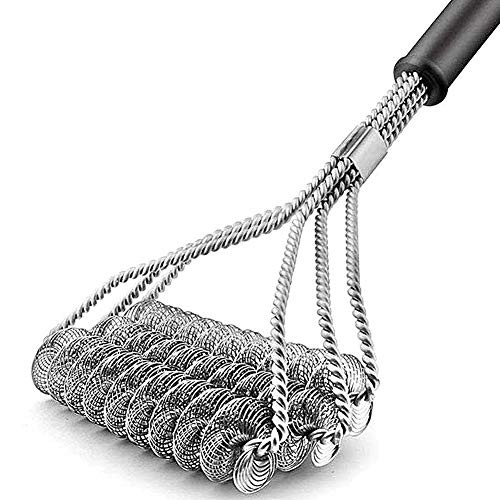 GANAMODA BBQ Grill Brush Cleaning Scraper,100 percent Safe Rust Resistant Stainless Grill Cleaner Best Barbecue Brush for Porcelain Propane Electric Infrared Stainless Steel Gas Iron Weber Grill Grates