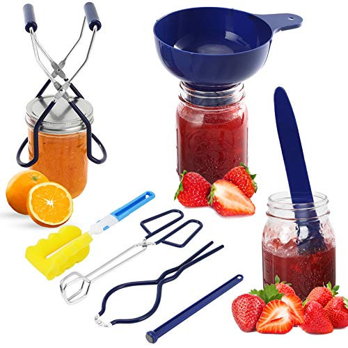 Canning Kit, 7PCS Canning Starter Kits, Canning Supplies for Home Canning Include Canning Funnel, Jar Lifter, Jar Wrench, Lid Lifter, Canning Tongs, Bubble Popper, Cleaning Tool -blue- Canning Kit, 7PCS Canning Starter Kits, Canning Supplies for Home Canning Include Canning Funnel, Jar Lifter, Jar Wrench, Lid Lifter, Canning Tongs, Bubble Popper, Cleaning Tool -blue-