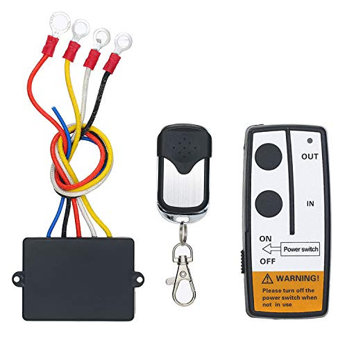 IAMKHO 12V 50ft Universal Wireless Winch with 2 Remotes Control Kit for Jeep Truck ATV SUV Switch Handset