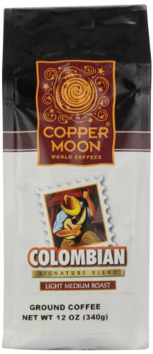 Copper Moon Colombian Coffee, Light Medium Roast, Ground, 12-Ounce Bags (Pack of 3)