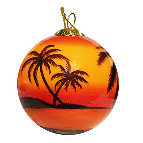 Art Studio Company Hand Painted Glass Christmas Ornament - Sunset Palms Key West Art Studio Company Hand Painted Glass Christmas Ornament - Sunset Palms Key West