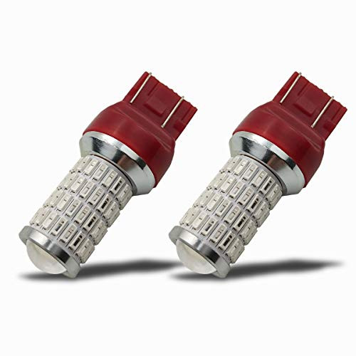 iBrightstar Newest 9-30V Extremely Bright 7440 7443 T20 LED Bulbs with Projector replacement for Tail Brake Lights, Brilliant Red