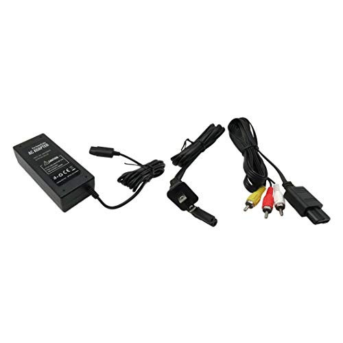 WGL New AC Adapter Power Supply  and  AV Cable Cord -for Nintendo Gamecube- New GC Charger Lot