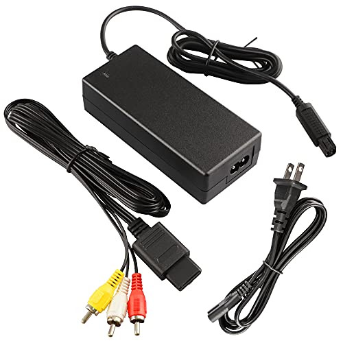 AC Power Supply for Gamecube, AC Power Adapter Cord and AV Cable for Nintendo Gamecube Console NGC