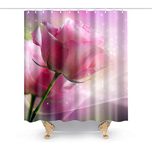 Final Friday Flower Star Fabric Shower Curtain Sets Decorations Bathroom Decor with Hooks (Waterproof, Washable) - 71 x 71 inches, Multicolour